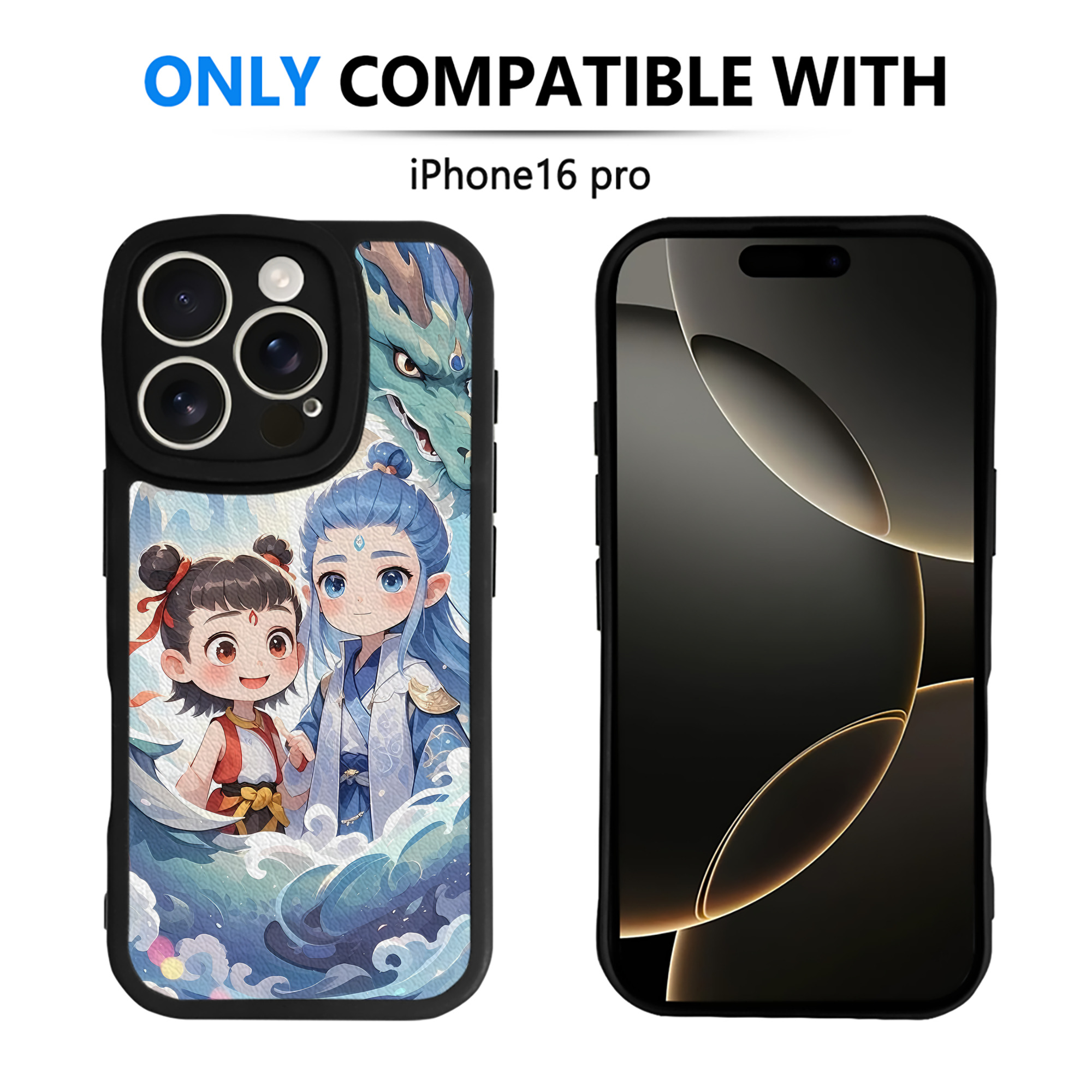 （画像用） Ne Zha 2 ナタ 魔童の大暴れ 【iPhone 16シリーズ対応】シリコンスマホケース（レザー調） 材質：シリコン